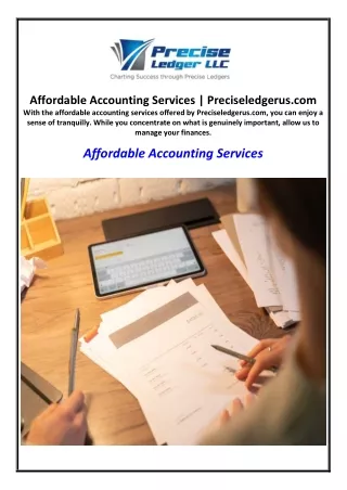 Affordable Accounting Services | Preciseledgerus.com