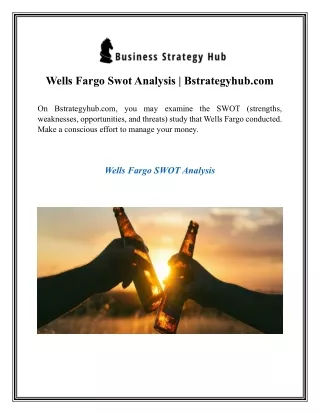 Wells Fargo Swot Analysis  Bstrategyhub