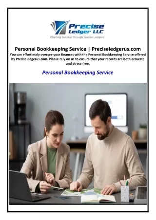 Personal Bookkeeping Service | Preciseledgerus.com
