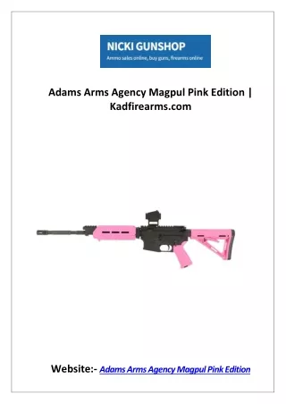 Adams Arms Agency Magpul Pink Edition  Kadfirearms.com