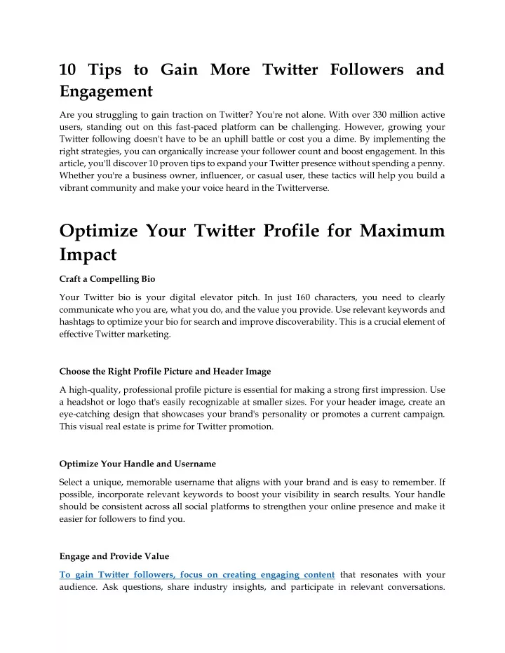 10 tips to gain more twitter followers