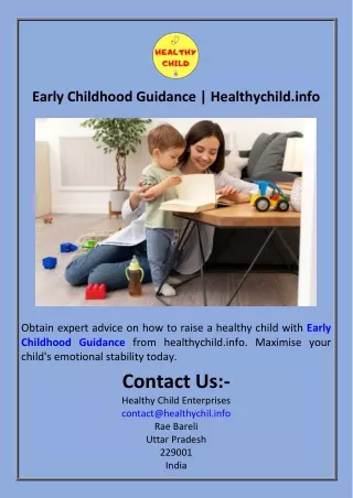 Early Childhood Guidance  Healthychild.info