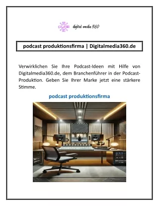 podcast produktionsfirma | Digitalmedia360.de