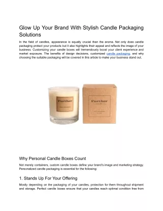 glow up your brand with stylish candle packaging