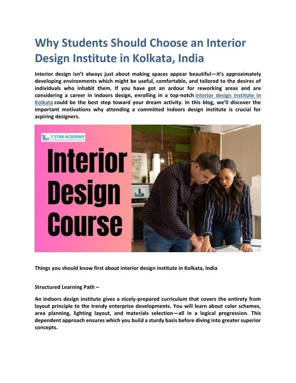 PPT - Why Students Should Choose an Interior Design Institute in ...