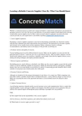 8 Domestic Concrete Services
