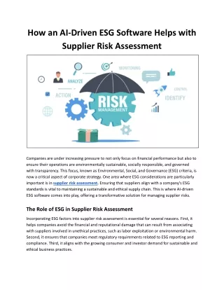how an ai driven esg software helps with supplier