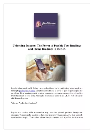 Psychic Reading In London | Gail Keenan Psychics