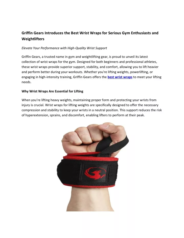 griffin gears introduces the best wrist wraps