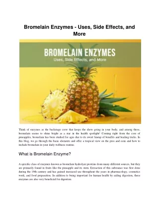 Ultreze Enzymes_ Bromelain Enzymes - Uses, Side Effects, and More