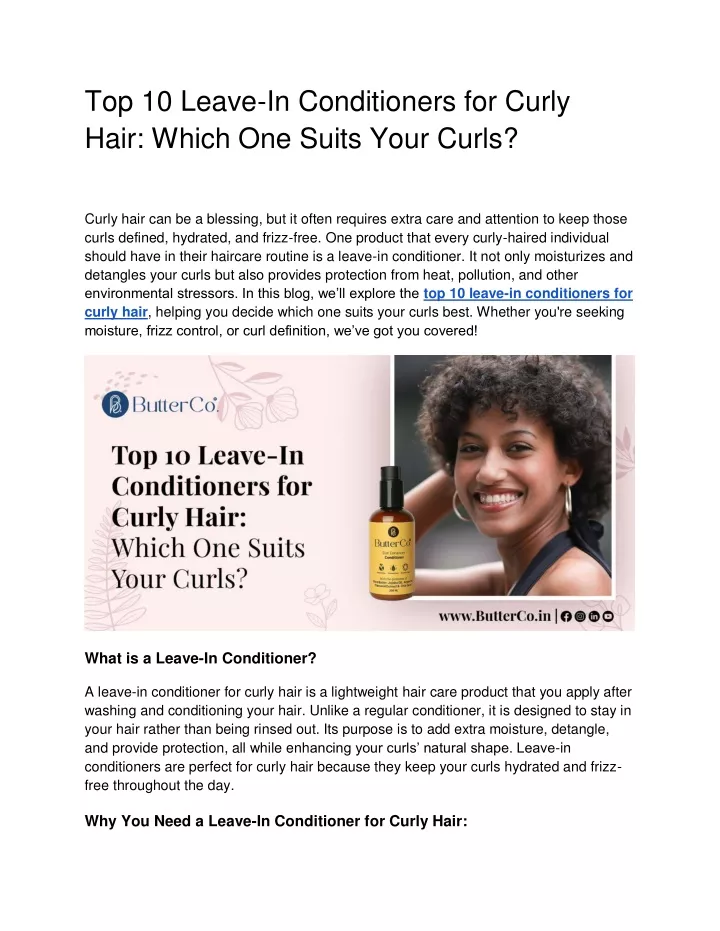 top 10 leave in conditioners for curly hair which