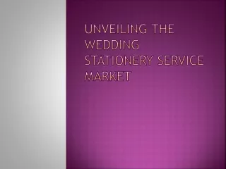 Wedding Stationery Service Industry