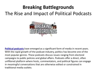 The Rise and Impact of Political Podcasts