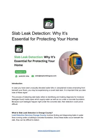 slab leak detection why it s essential