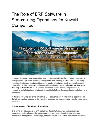 the role of erp software in streamlining