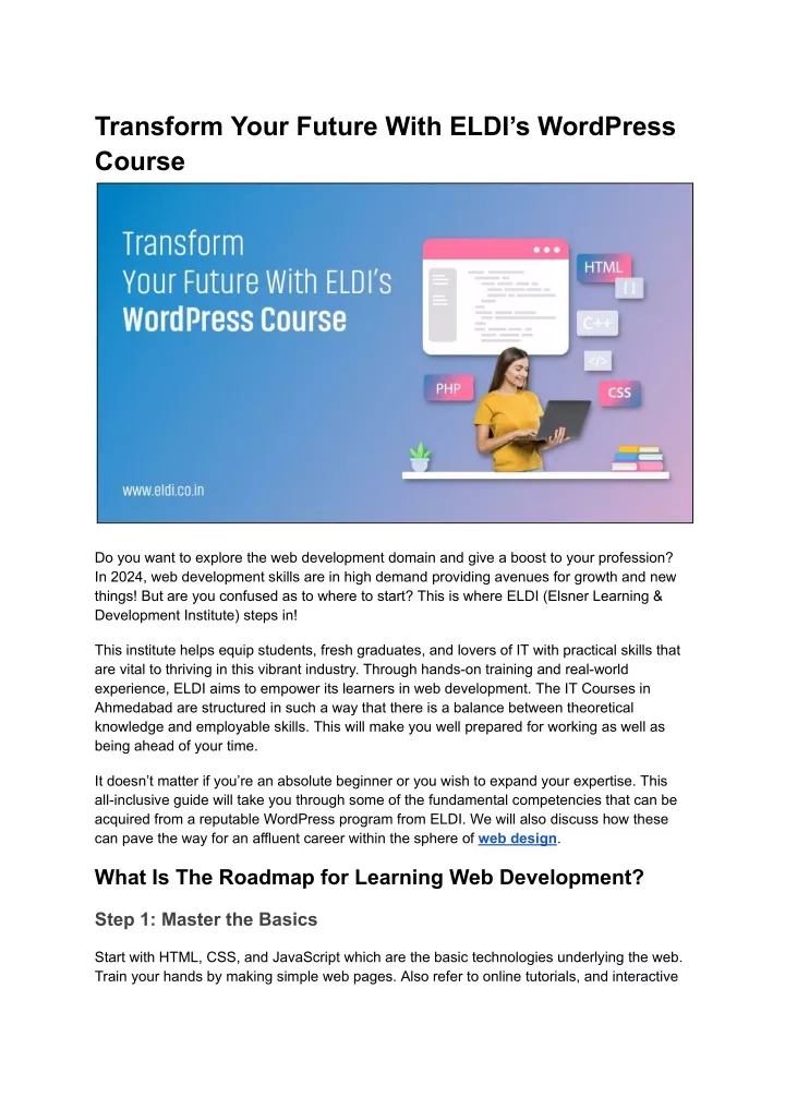 transform your future with eldi s wordpress course