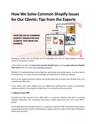 How We Solve Common Shopify Issues for Our Clients: Tips from the Experts