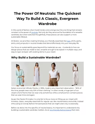 the power of neutrals the quickest way to build