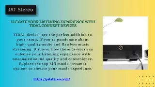 Elevate Your listening Experience with TIDAL Connect devices