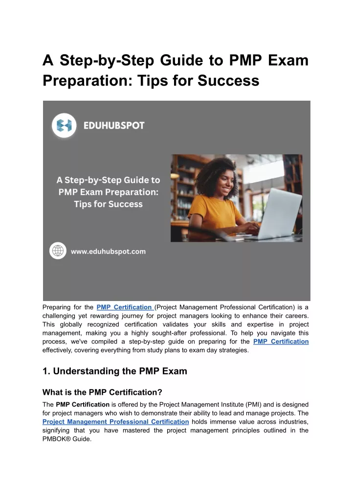 a step by step guide to pmp exam preparation tips