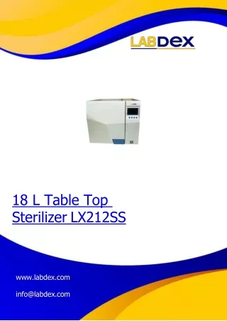 18 l table top sterilizer lx212ss