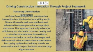 Driving Construction Innovation Through Project Teamwork