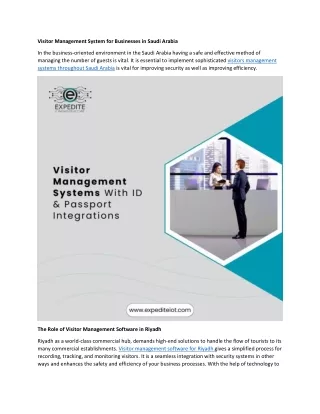 visitor management system for businesses in saudi