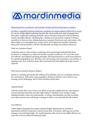 maximizing your local reach with letterbox drops