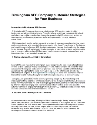 Birmingham SEO Agency