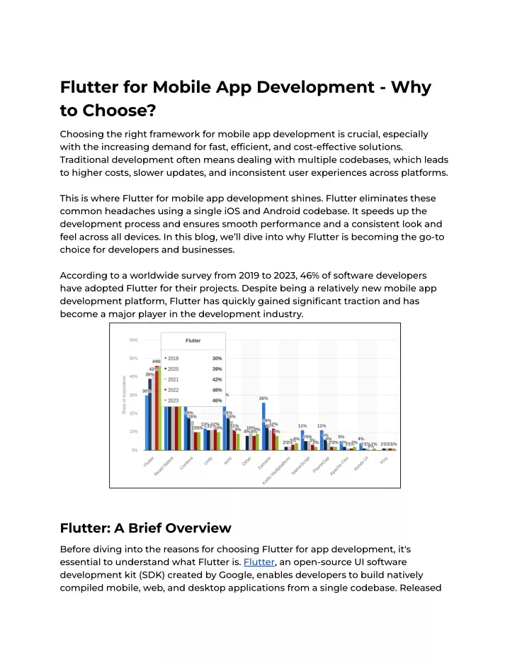 flutter for mobile app development why to choose