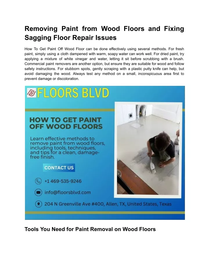 removing paint from wood floors and fixing