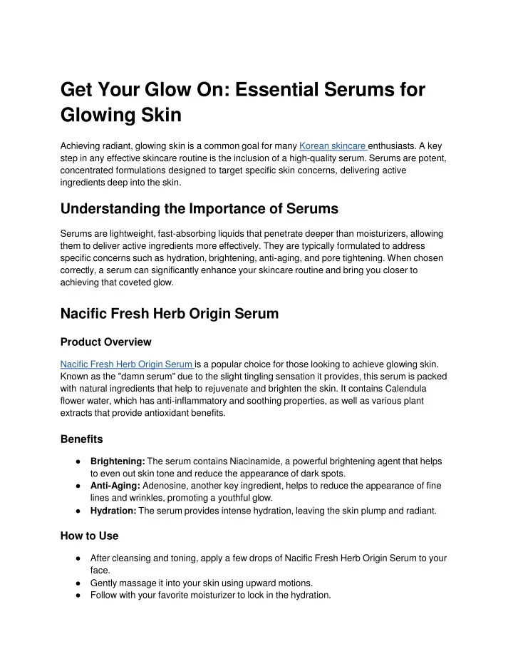 get your glow on essential serums for glowing skin