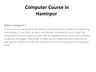 computer course in hamirpur