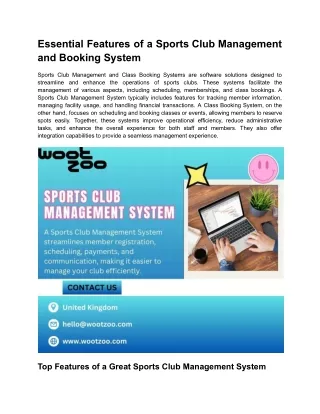 Essential Features of a Sports Club Management and Booking System