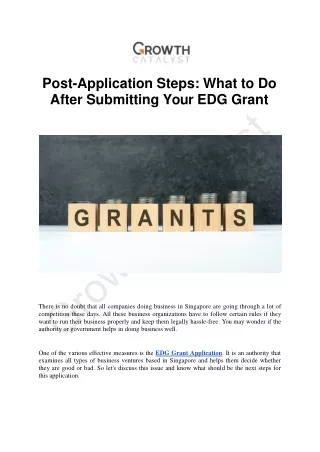 post application steps what to do after submitting your edg grant