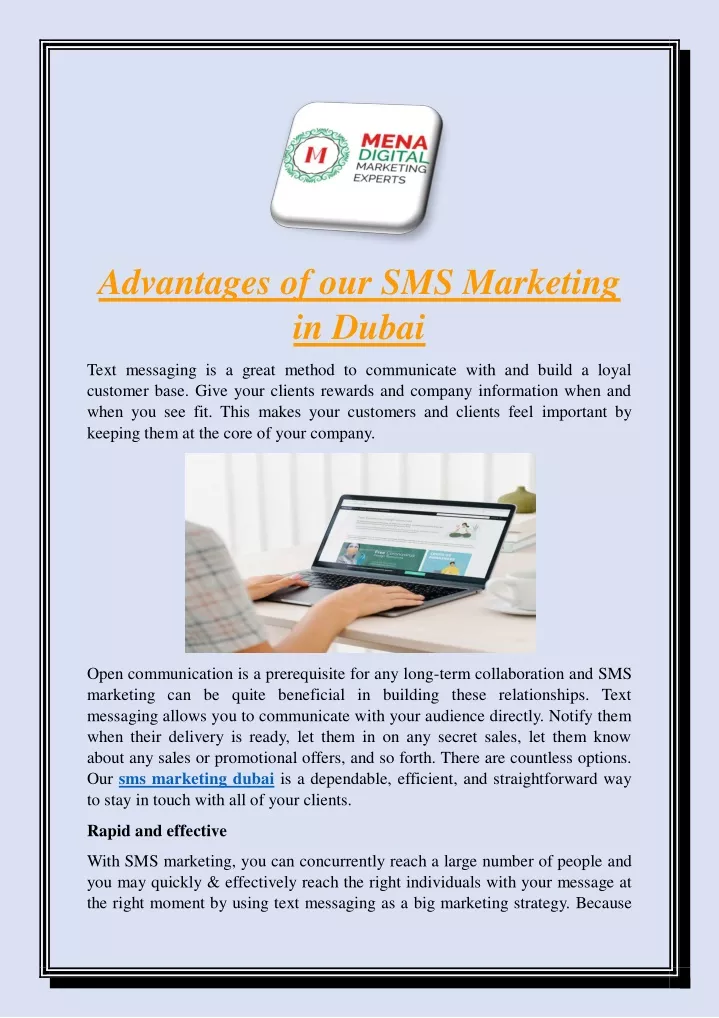 advantages of our sms marketing in dubai