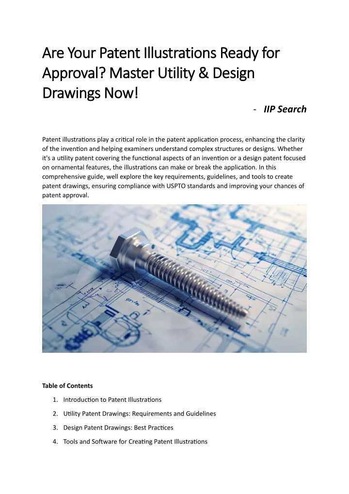 are your patent illustrations ready for are your