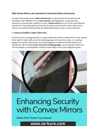 why convex mirrors are essential for improved
