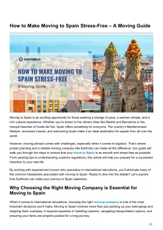 how to make moving to spain stress free a moving
