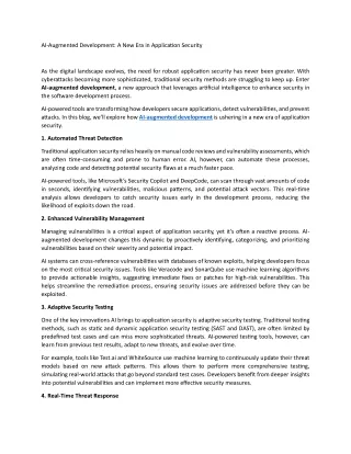 ai augmented development a new era in application