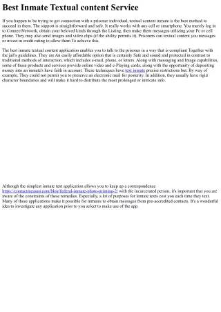 best inmate textual content service