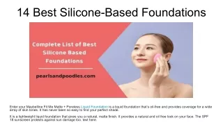 14 best silicone based foundations