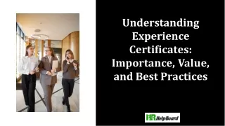 understanding experience certi cates importance