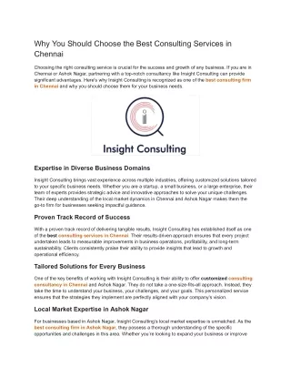 why you should choose the best consulting