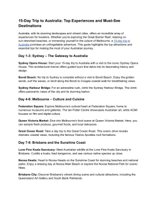 15-Day Trip to Australia_ Top Experiences and Must-See Destinations