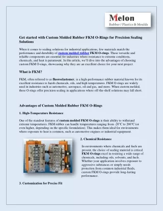 Get started with Custom Molded Rubber FKM O