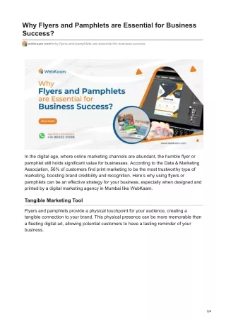 Why Flyers and Pamphlets are Essential for Business Success