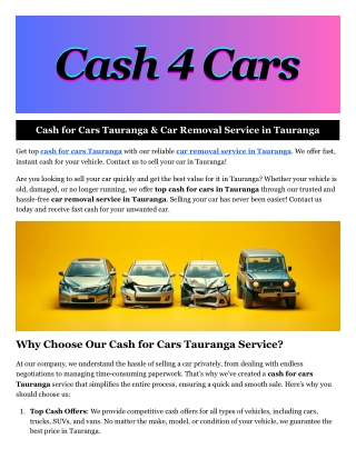 Car Removal Service in Tauranga