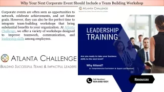 Why Your Next Corporate Event Should Include a Team Building Workshop