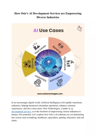 how osiz s ai development services are empowering
